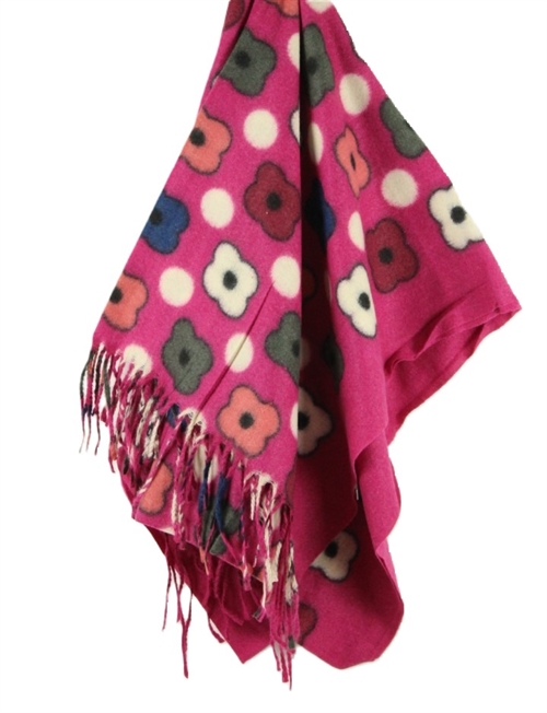 Mira | pink mønstret halstørklæde 