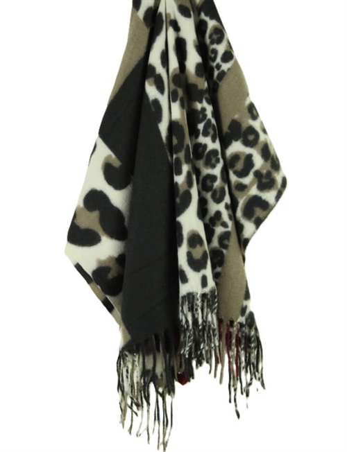 Nomi |  brunt halstørklæde leopard look
